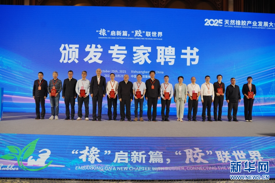 大会现场为专家颁发聘书（10月25日摄）。新华网发（李柏霖 摄）